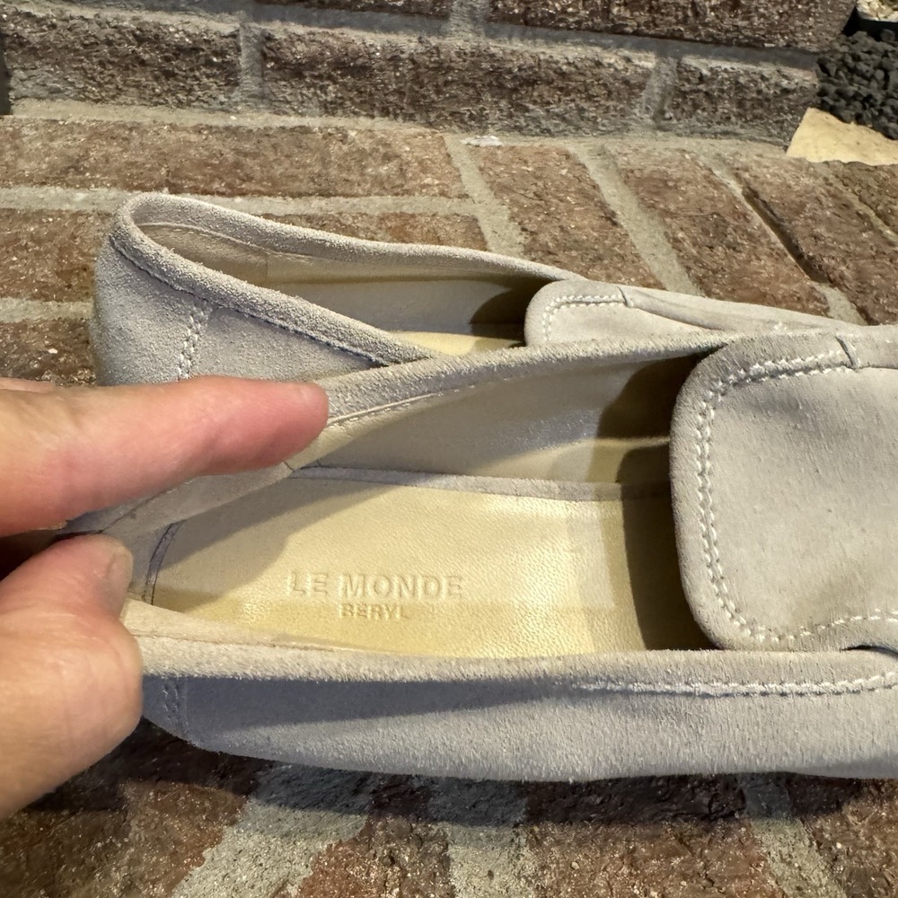 Le Monde Beryl Lo Boy Suede Loafer Women's Gray Size 38 #246 - Picture 16 of 16